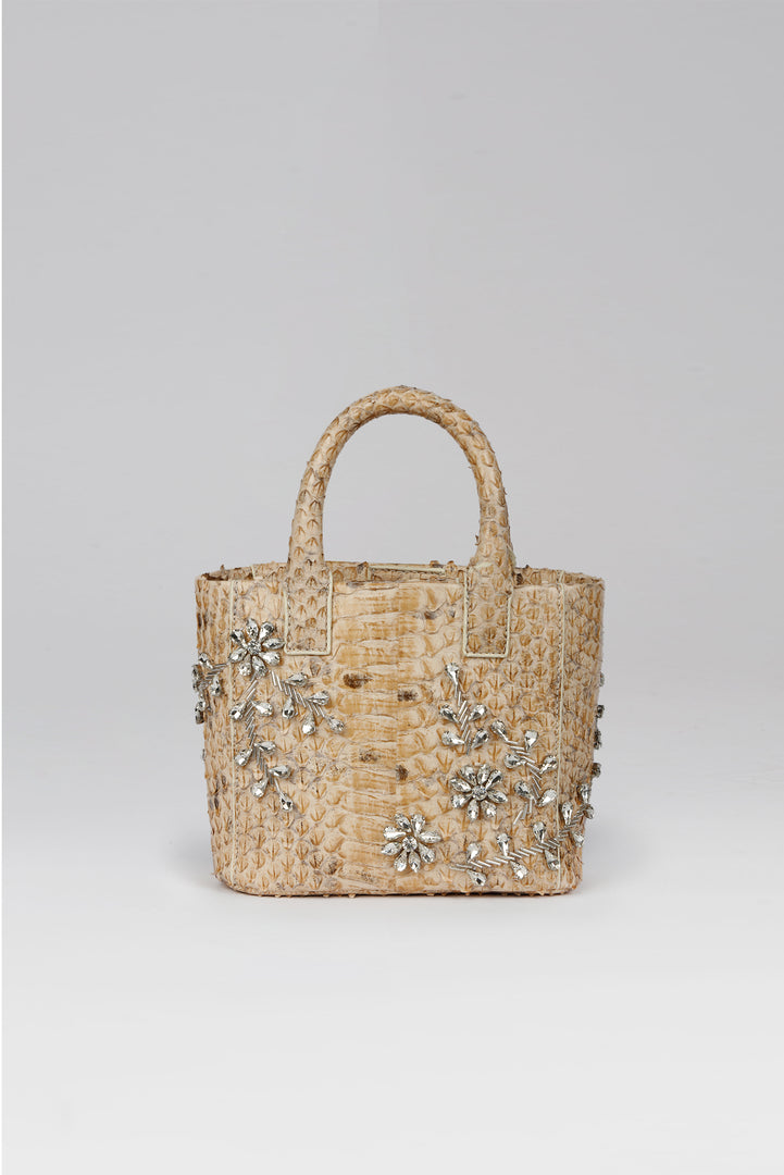 Diamond Flower Power Snakeskin Pop Tote