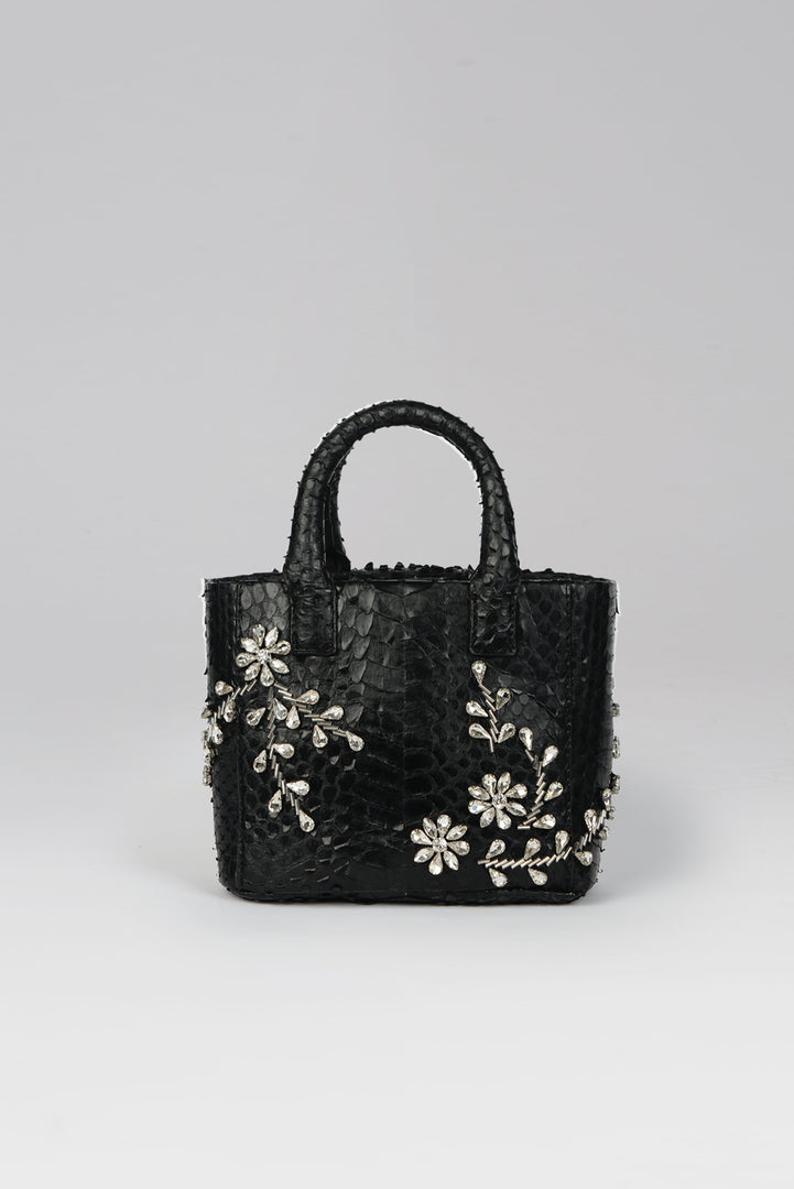 Diamond Flower Power Snakeskin Pop Tote