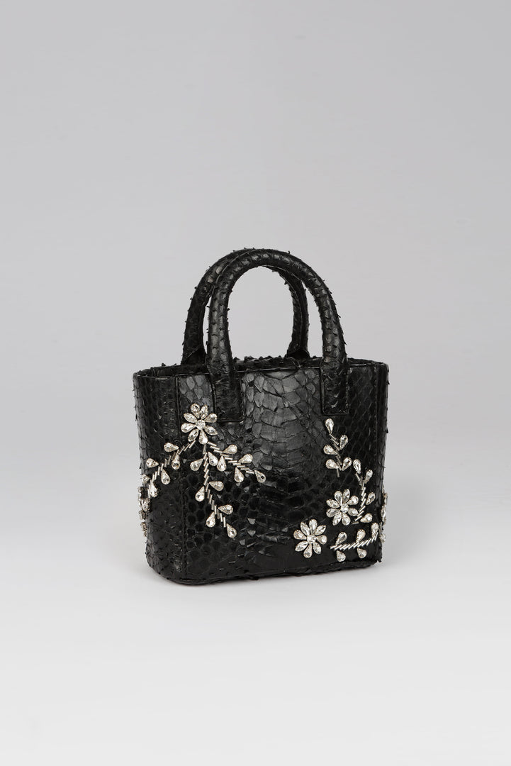 Diamond Flower Power Snakeskin Pop Tote