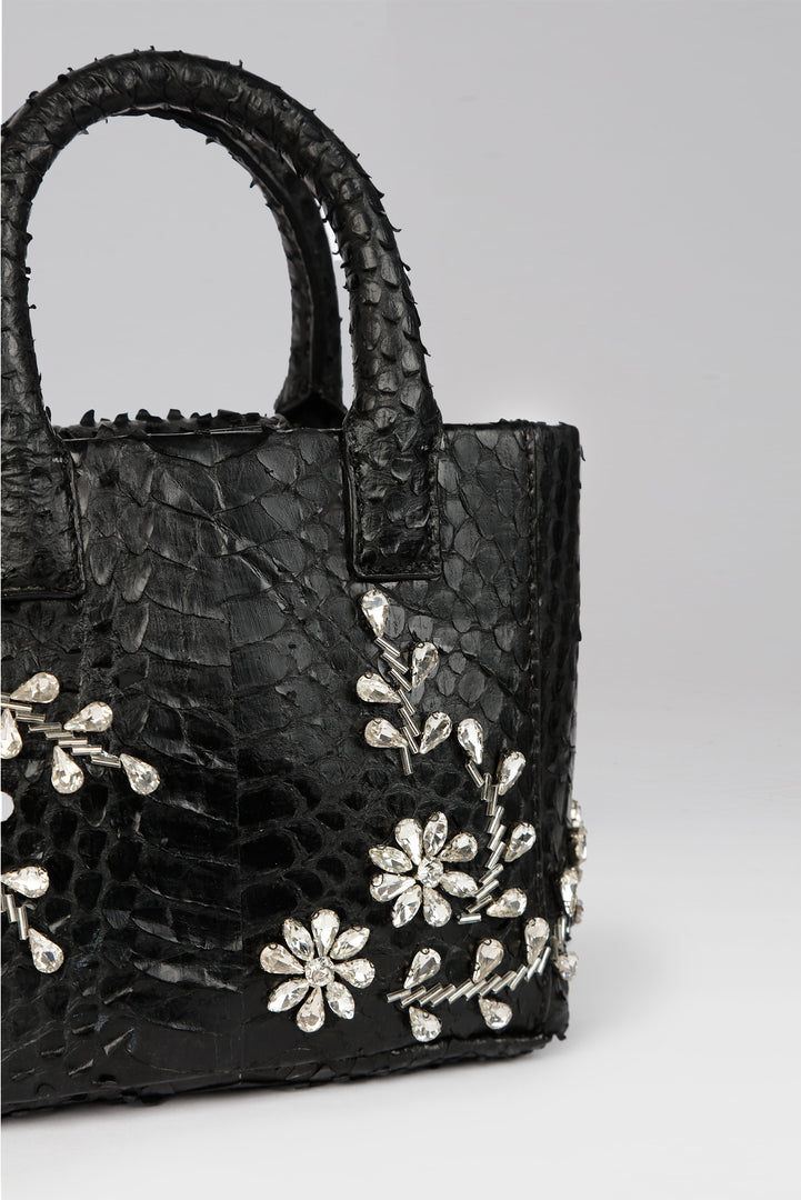 Diamond Flower Power Snakeskin Pop Tote