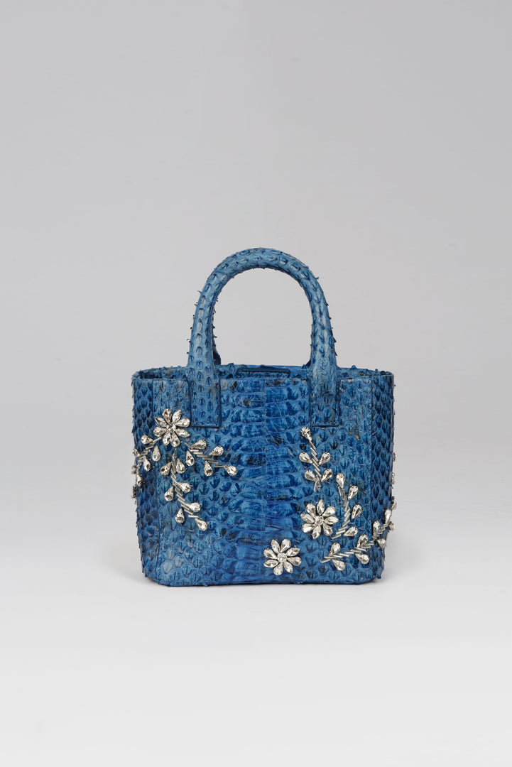 Diamond Flower Power Snakeskin Pop Tote