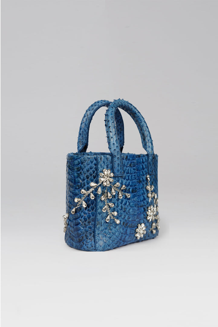 Diamond Flower Power Snakeskin Pop Tote