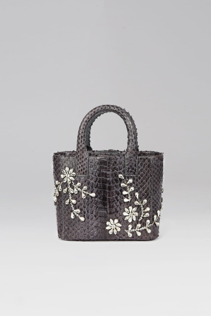 Diamond Flower Power Snakeskin Pop Tote