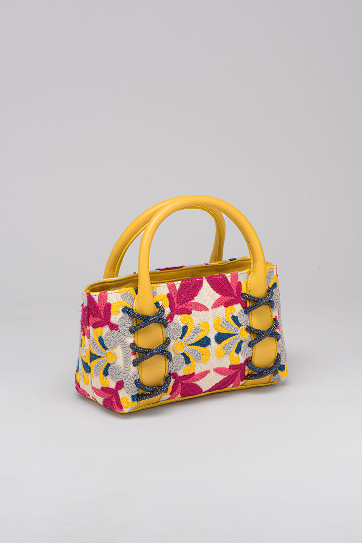 Small Kriss Lotus Carpet Wedge Tote