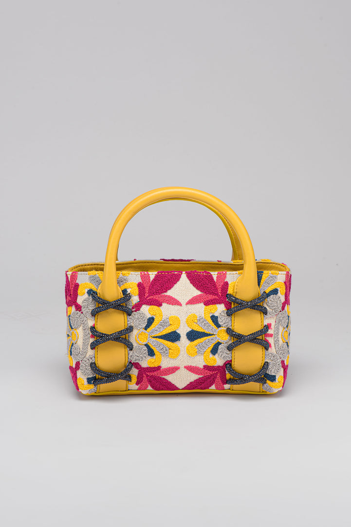 Small Kriss Lotus Carpet Wedge Tote